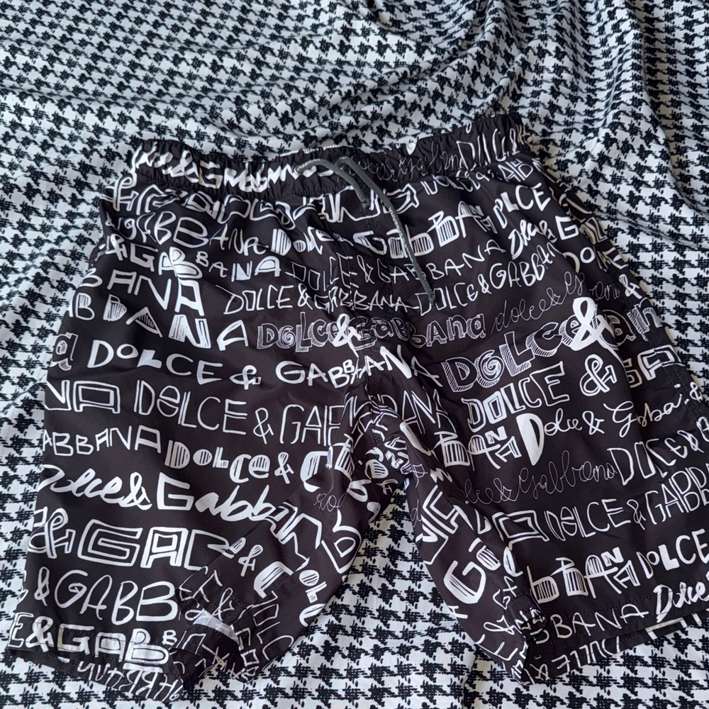 Dolce & Gabbana Monochrome Logo Print Shorts